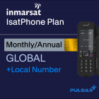 Inmarsat IsatPhone 2 and Pro land satellite airtime plans monthly or annual with local number